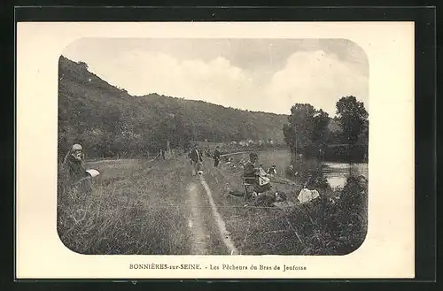 AK Bonnières-sur-Seine, Les Pecheurs du Bras de Jeufosse