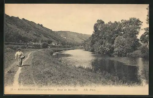 AK Bonnières-sur-Seine, Bras de Merville