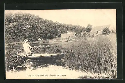 AK Cernay-la-Ville, Ètang pris dans les Roseaux