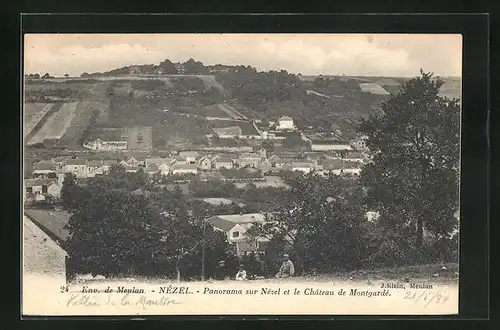 AK Nézel, Panorama mit Château de Montgardé