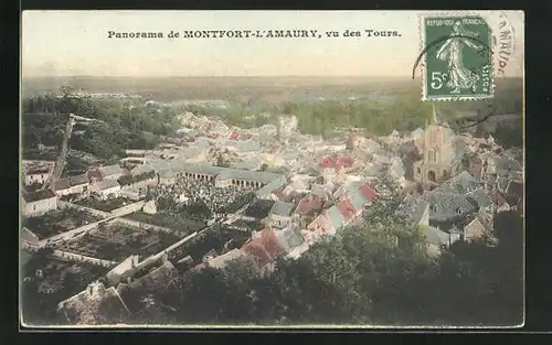 AK Montfort-l`Amaury, vu des Tours, Panorama