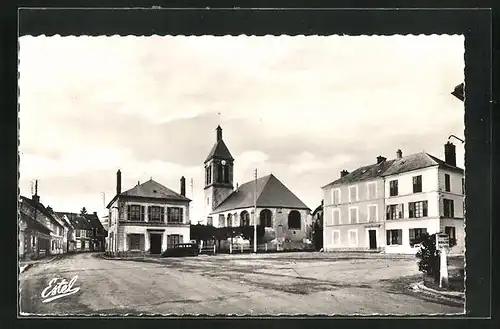 AK Dammartin-en-Sevre, La Mairie et l`Eglise
