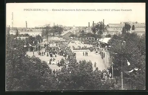 AK Fourmies, Grand Concours International 1907, Place Carnot