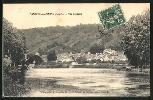 AK Nanteuil-sur-Marne, Vue Générale, Blick über die Marne auf den Ort