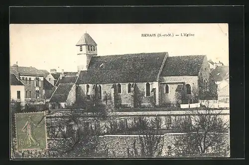 AK Rebais, L`Eglise, Blick zur Kirche