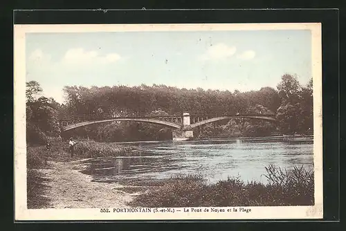 AK Le Portmontain, Le Pont de Noyen et la Plage