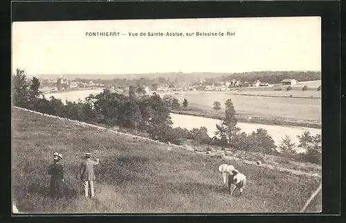 AK Ponthierry, Vue de Sainte-Assise sur Boissise-le-Roi