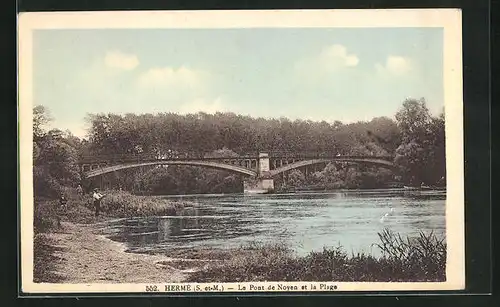 AK Hermé, La Pont de Noyed et la Plage