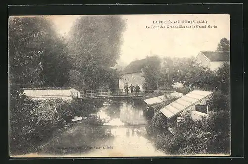 AK La Ferté-Gaucher, Le Pont des Genouilles sur le Grand Morin