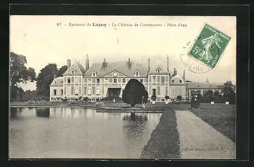 AK Lagny, Le Château de Guermantes-Piéce d`eau