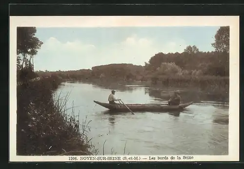 AK Noyen-sur-Seine, Les bords de la Seine