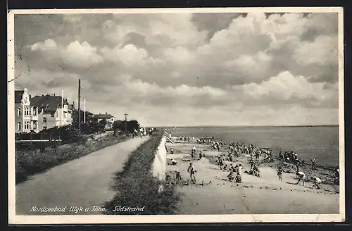 AK Wyk /Föhr, Südstrand mit Promenade