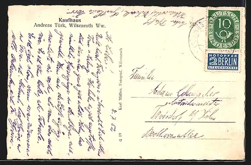 AK Wilsenroth /Ww., Ortsansicht mit Kirche aus der Vogelschau