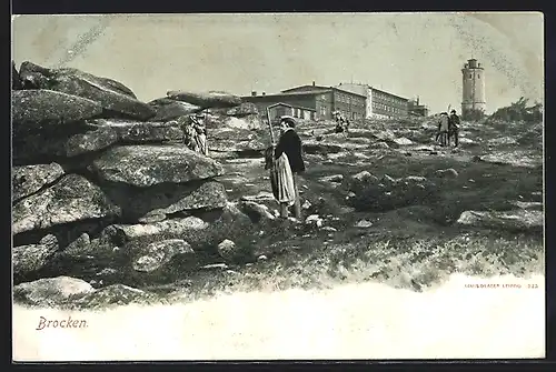 AK Brocken /Harz, Besucher auf dem Brocken