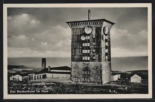 AK Brocken /Harz, Brockenhotel aus der Vogelschau