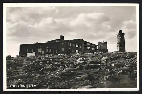 AK Brocken /Harz, Brockenhotel und Turm