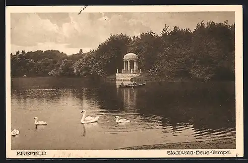 AK Krefeld, Stadtwald, Deus-Tempel