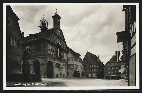 AK Waiblingen, Denkmal am Marktplatz