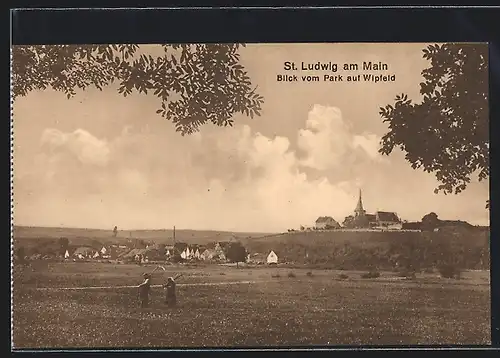 AK St. Ludwig am Main, Blick vom Park auf Wipfeld