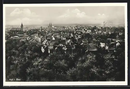 AK Hof i. Bay., Ortsansicht bei Sonnenschein