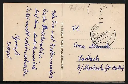 AK Unterglottertal /Schwarzwald, Ortspartie mit Kirche