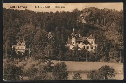 AK Rathen a. d. Elbe /Sächs. Schweiz, Haus Zion