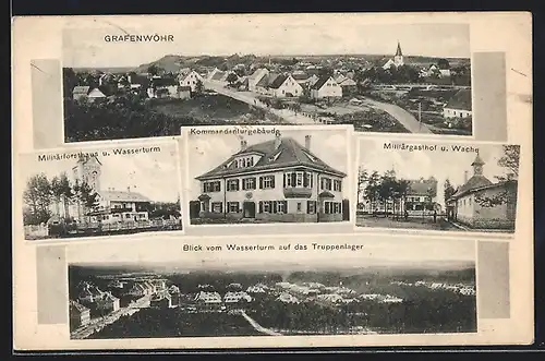 AK Grafenwöhr, Militärforsthaus & Wasserturm, Kommandanturgebäude