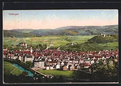 AK Tuttlingen, Ortsansicht aus der Vogelschau