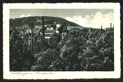 AK Tuttlingen, Ortspartie vom Stadtgarten aus gesehen, Neujahrsgruss