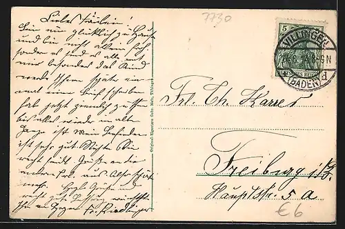 AK Villingen, Strassenpartie beim oberen Tor