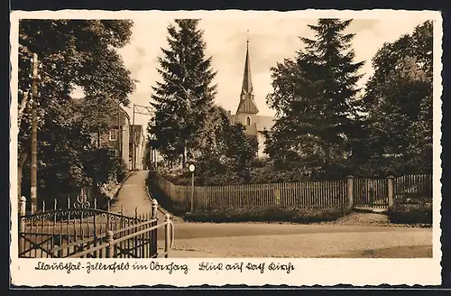 AK Clausthal-Zellerfeld im Oberharz, Blick auf katholische Kirche