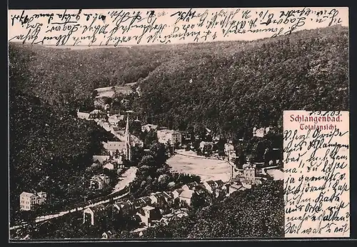 AK Schlangenbad, Totalansicht mit Kirche