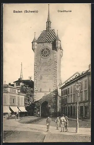 AK Baden, Blick auf den Stadtturm