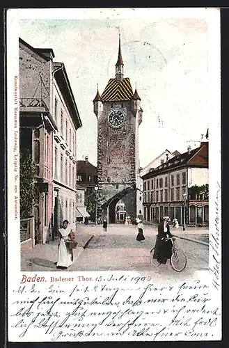 AK Baden, Strassenpartie am Badener Tor
