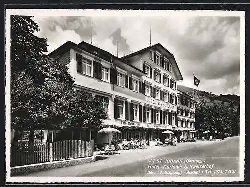 AK Alt St. Johann /Obertogg., Am Hotel-Kurhaus Schweizerhof