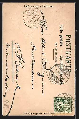 AK Baden, Teilansicht mit Flussbrücke und Landvoigteischloss