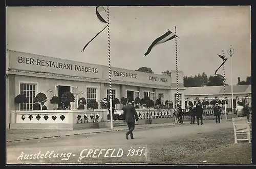 AK Krefeld, Ausstellung 1911, Bier-Restaurant Dasberg