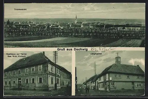 AK Dachwig, Gasthaus zur Tanne, Partie in der Langegasse