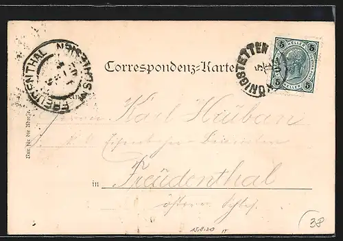 AK Tulbing, Ortspartie mit Wohnhäusern, Panorama mit Kirche