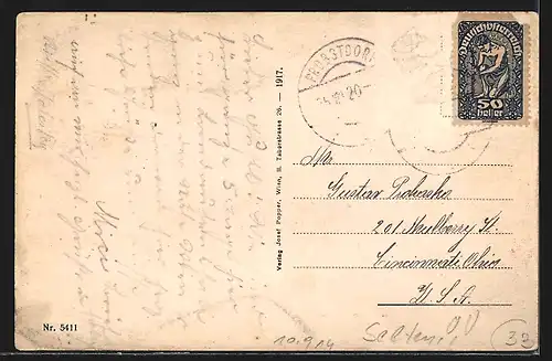 AK Probstdorf, Postamt, Kirche, Strassenpartie mit Blick zur Kirche