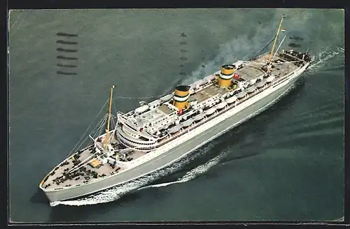 AK Passagierschiff SS Nieuw Amsterdam aus der Vogelschau