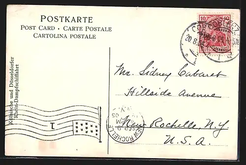 Künstler-AK Dampfer Kaiserin Auguste Victoria passiert Loreley