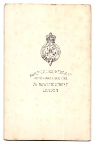 Fotografie Ashford Brothers & Co., London, Werbekarte des Fotografen mit Gemälden und Gedichtvers