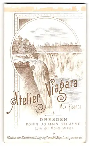Fotografie Atelier Niagara Max Fischer, Dresden, König Johann Str., Blick auf die Niagarafälle