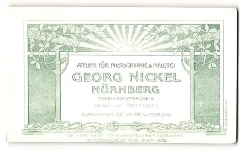 Fotografie Georg Nickel, Nürnberg, Tafelhofstr. 8, Sonnenaufgang von Bäumen umsäumt