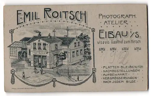 Fotografie Emil Toitsch, Eibau i. S., Blick auf das Ateliershaus des Fotografen