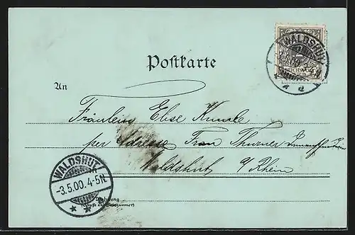 Mondschein-Lithographie Mainz, Westl. Chor des Domes, Teilansicht mit Brücken aus der Vogelschau