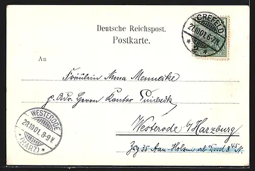 AK Krefeld, Teilansicht mit Uerdingerstrasse