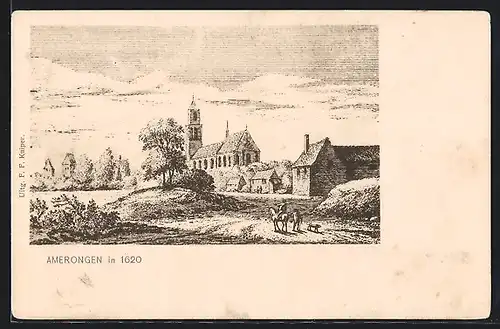 Künstler-AK Amerongen, Panorama in 1620