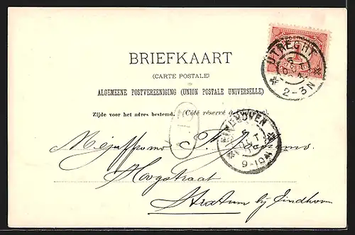 AK Utrecht, Weerdsingel, Uferpartie mit angelegten Booten